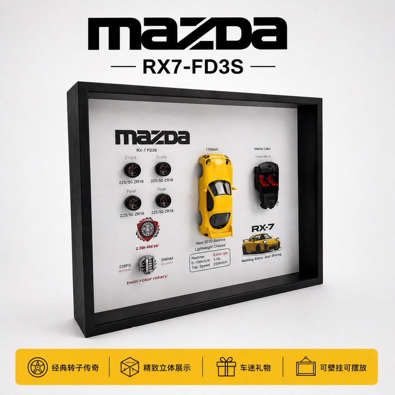 Mazda Rx7Fd3S Car Initial D Display Decorative Photo Frame as a Gift for Car Enthusiasts and Boyfriends to Collect