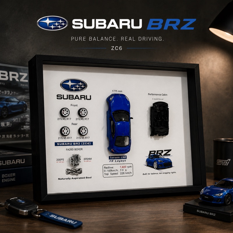 Subaru Brz 3D Photo Frame Zc6 Car Fan Gift Jdm Car Model Collection Ornament Decoration