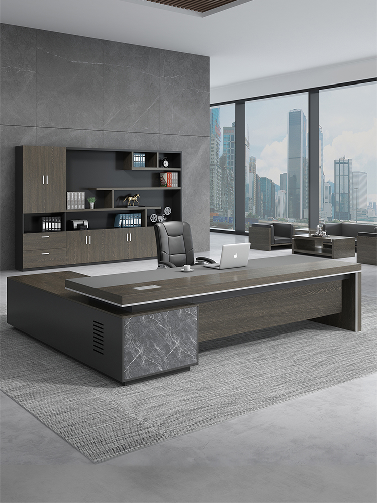 Minimalist modern boss table presidents desk chair combination manager table head desk single large class desk office furniture