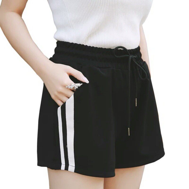 Wide and Loose Edition Korean Wearing Hot Pants Shorts Sports Leisure Female Students Leg High Pants Shorts Summer Female 2021 Waist