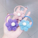 Детский трикотажный милый аксессуар для волос, резинка для волос, в цветочек