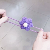 Детский трикотажный милый аксессуар для волос, резинка для волос, в цветочек