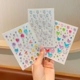 Детские наклейки для раскрашивания лица маленькая девочка флэш-наклейки для лица с бриллиантами ракушка рыбий хвост бабочка трехмерные наклейки для лица девушки кристалл драгоценный камень сверкающие наклейки для макияжа сценическое представление стразы цветные алмазные наклейки живопись