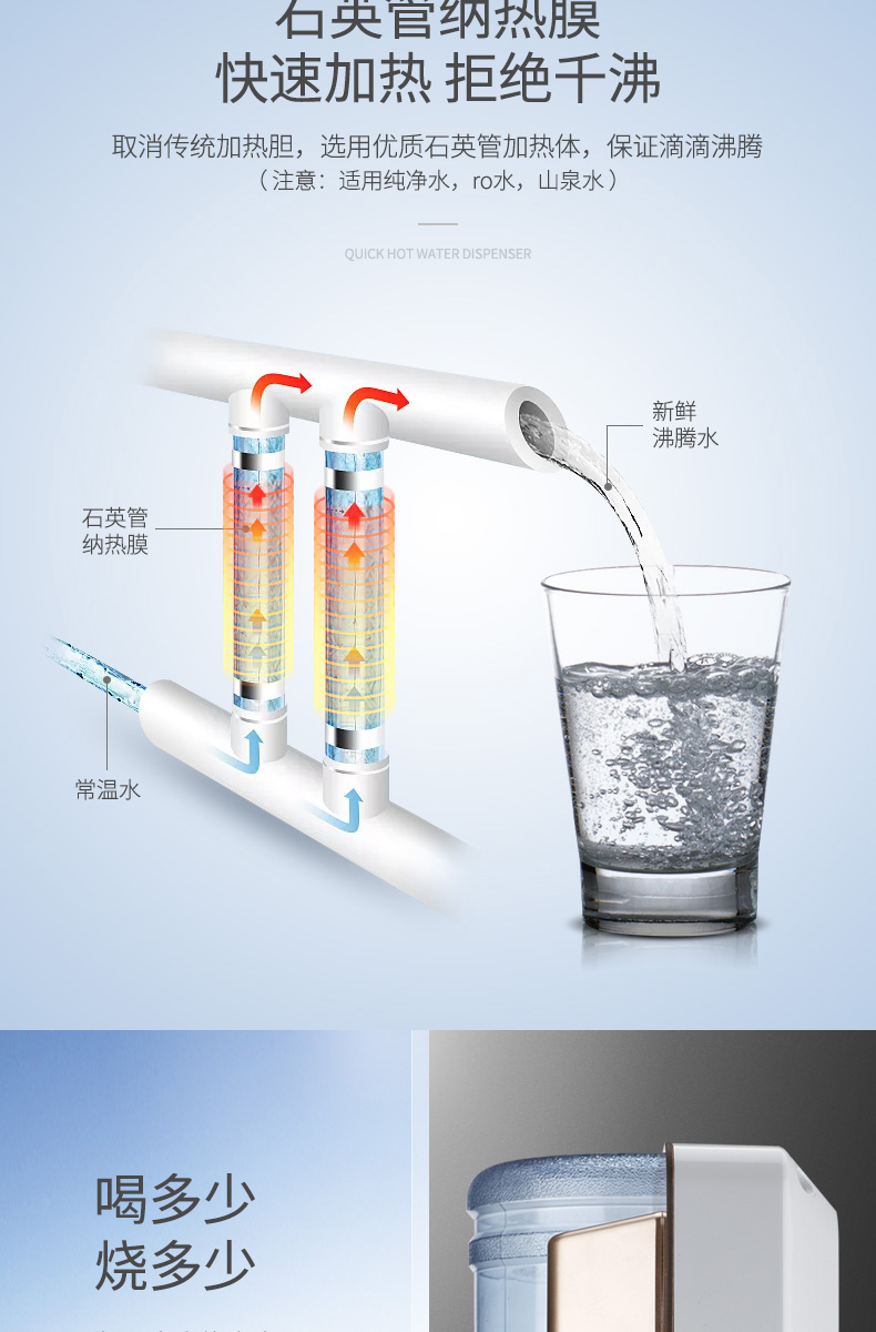 bình lọc nước aqua Jinzheng JL-E 6 giây nóng máy tính để bàn mini nước nóng nhỏ ngay lập tức máy tính để bàn nóng nhà thông minh máy nước uống - Nước quả bộ lọc nước