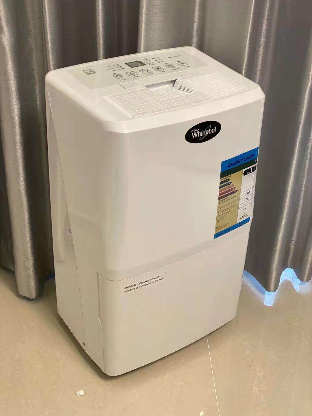 Original United States Import Whirlpool 70L Dehumidifier Household Frequency Conversion Silent High Power Warehouse Basement Dehumidification