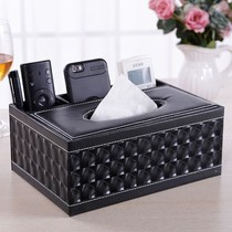 Multifunction Leather Paper Towels Box Creativity Hotel Crammy Tea Table Desktop Paper Crammy remote control Debris Storage Box