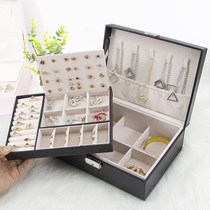 New multilayer First Accessories Box Containing Box Ins Wind Ear Stud Earrings Necklace Hand Ornament Mesh Red Portable Containing Box Small