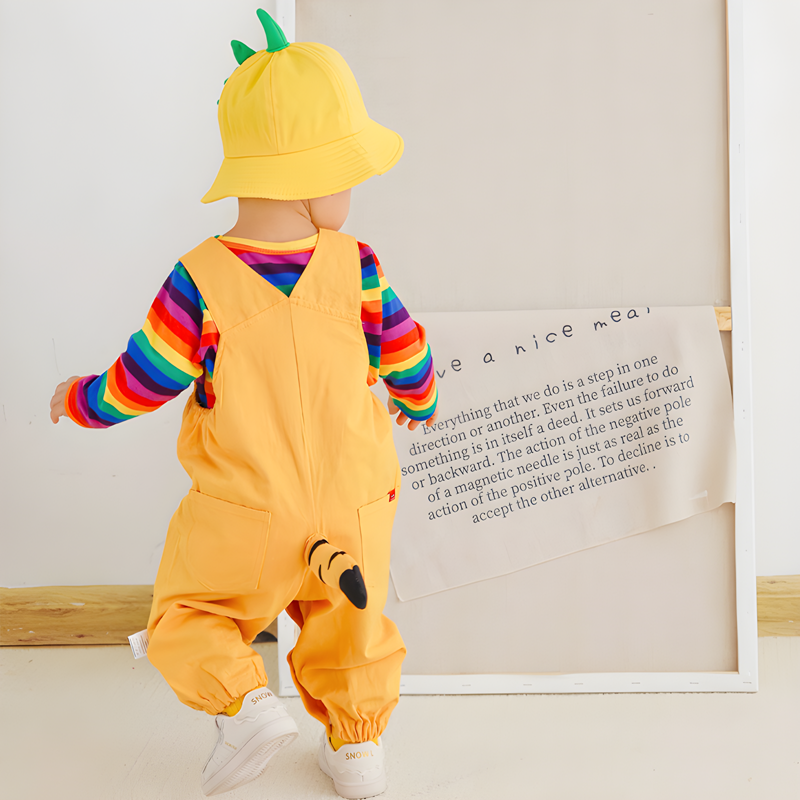 Baby Dinosaur Clothes Set 6M-4T | Cotton Toddler Suspenders Pants & Top | Breathable Shortalls for Spring, Summer & Cool Autumn Nights | Boys & Girls - Image 5