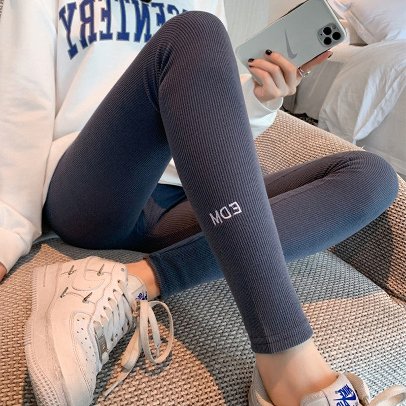 Japanese pure cotton inner lap pants female outside wearing spring and autumn with high waist tight elastic closeup large size size sanitary pants slim fit 90% pants