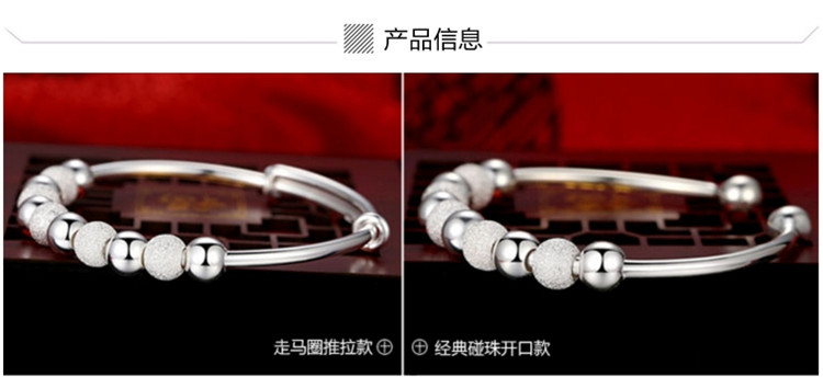 Vòng tay bạc S990 sterling bạc nữ khí chất vòng tay chuyển nhượng vòng tay bạc Zhutai vòng tay may mắn để gửi người thân quà tặng ngày lễ vòng dâu tằm cho bé