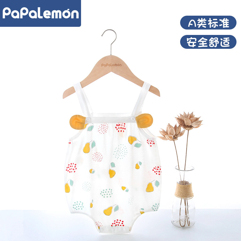 Lemon crawling baby summer sling bag fart clothing newborn thin vest baby one-piece clothes cotton summer dress