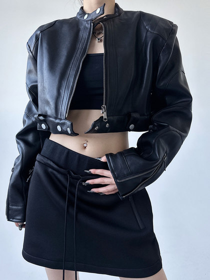 欧美原创设计师皮衣女2024秋冬新款高级感外套秋季女外套显瘦气质