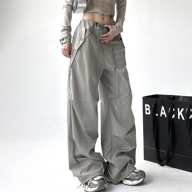 2026 Spring New Women's Cargo Pants American Casual Loose Functional Outdoor Wide-Leg Quick-Dry Long Pants Sports Pants