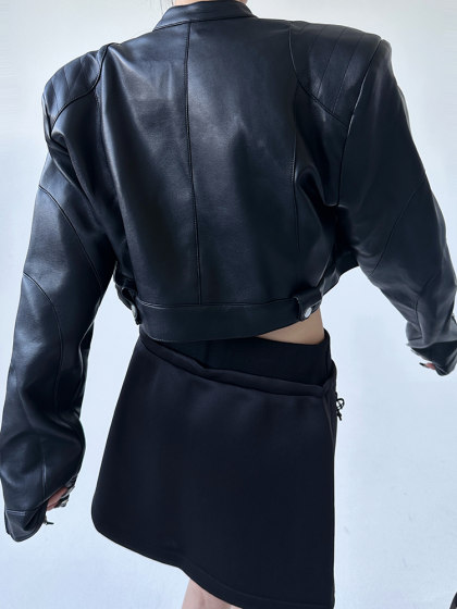 欧美原创设计师皮衣女2024秋冬新款高级感外套秋季女外套显瘦气质