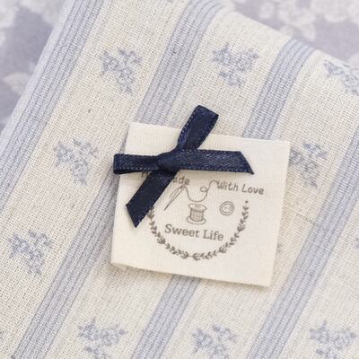 【 handmade Fabric Label 】handmade pure cotton fabric label printed specimen white cotton tape DIY handmade fabric label clothing trademark