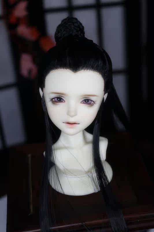 Bjd四分尺寸三尖美人尖古風盤髮