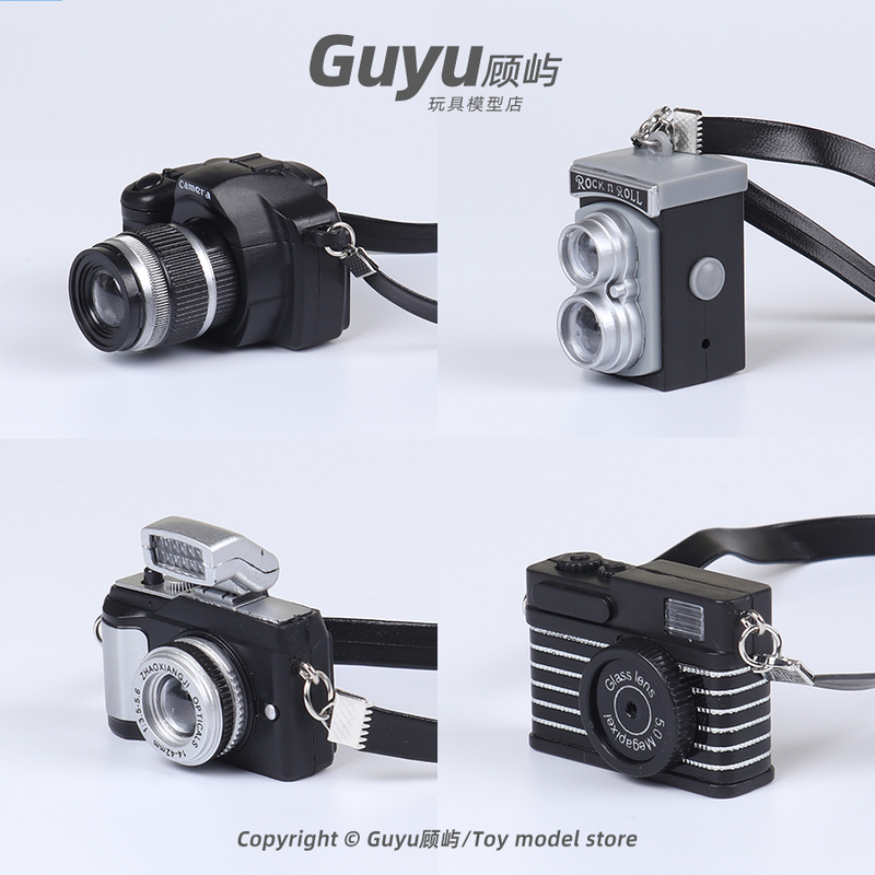 Miniature Realistic Light-Emitting and Sound-Making Slr Camera Model Small Toy Gift Doll Figure Scene Accessory