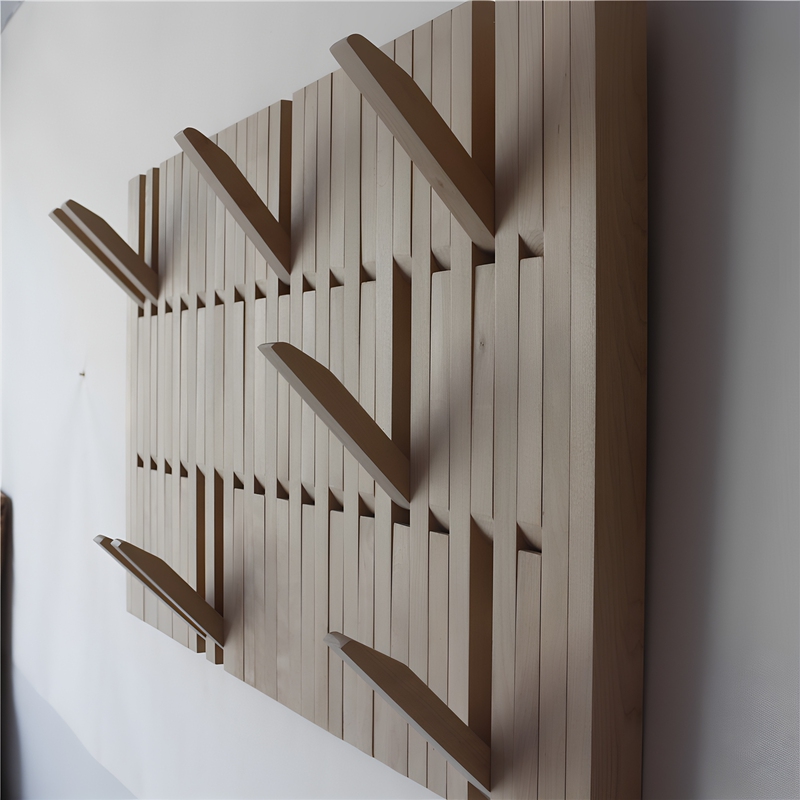 Original Wood Craft Workshop Piano Key Coat Rack Wall-Mounted Creative Solid Wood Black Walnut Entryway Wooden Strip Storage Rack