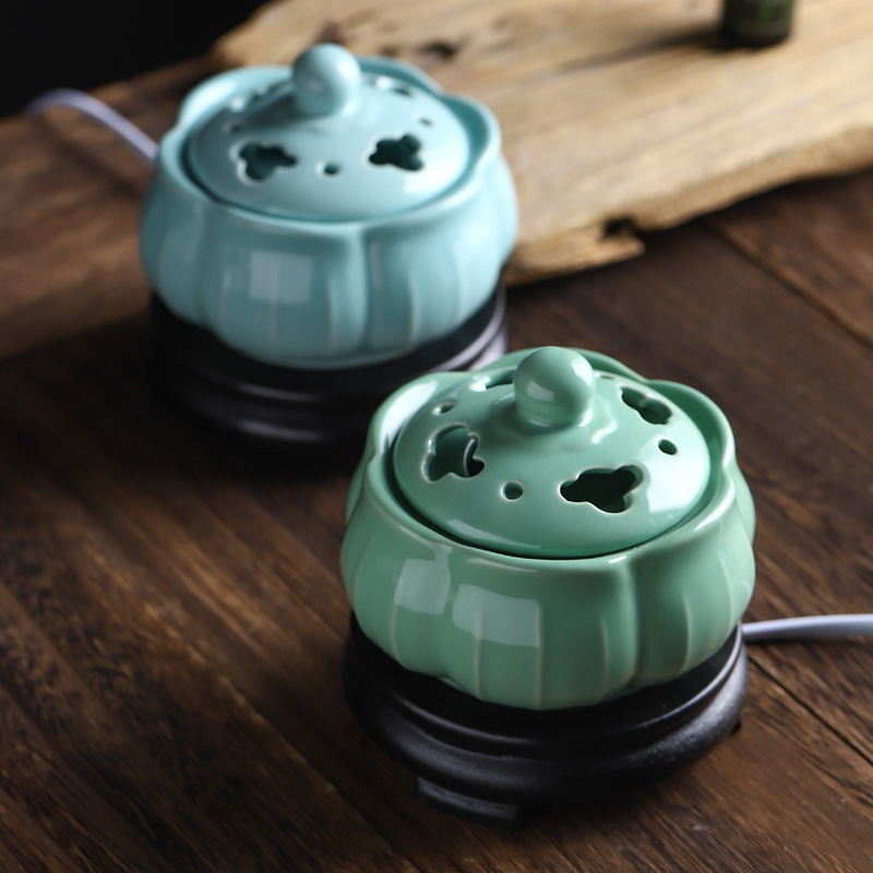 Time - adjusting electric aroma furnace Lotus Ceramic aroma furnace Electronic sink plug - in wood powder fragrance