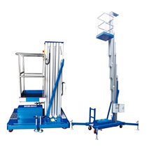 Mobile double - mast aluminum alloy lift slice - mast double - column lift platform Hydraulic high - altitude operation platform