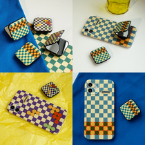 Shell Test original checkerboard mirror folding bracket mirror ins Wind art niche retractable universal airbag