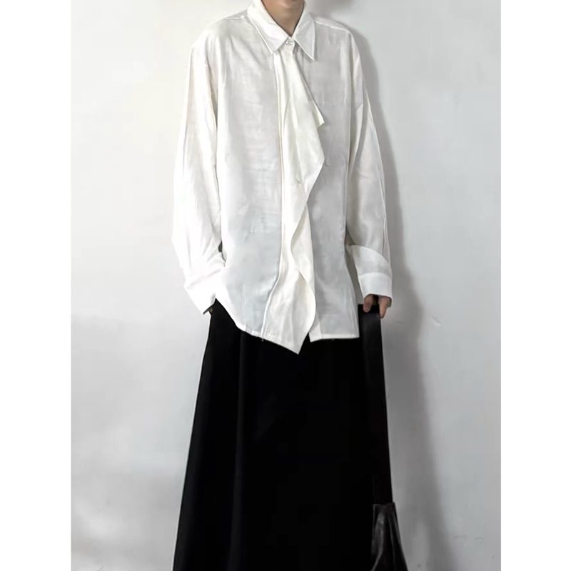 The Necessity of Old-Fashioned Dating by Tailor Yu: Ma Bai's Artistic Retro Flowing Fabric Shirt