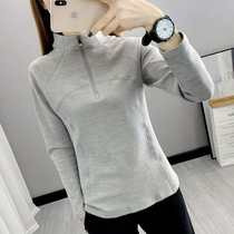 Early spring womens thin fleece quick-drying T-shirt breathable quick-drying womens outdoor fleece clothing womens running sports bottoming shirt T-shirt