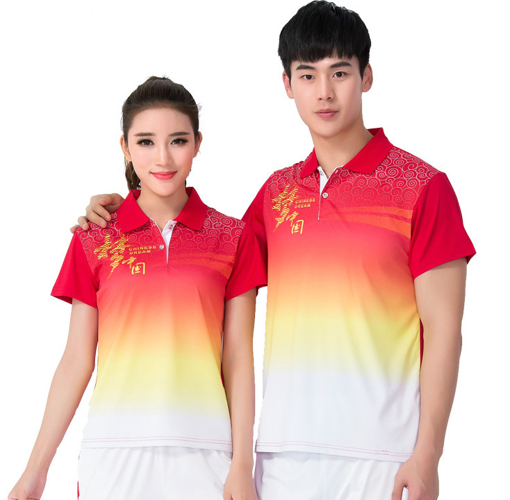 2022 Dream China couple short-sleeved top team square dance hiking T-shirt fashion and comfortable lapel clothes