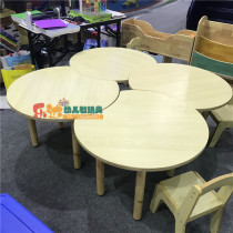 Kindergarten children complete sets of table and chairs semicircular crescent learning drawing games table early to teach writing desks Multi-laminate wood