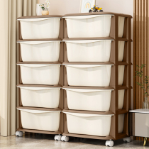Thickened storage cabinet living room snack rack multi-layer childrens toy cabinet plastic drawer-type clothes storage cabinet