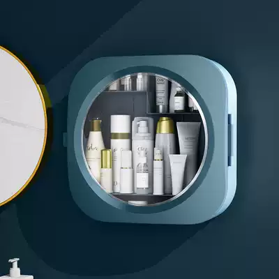 Cosmetics storage box cosmetic room large capacity wall-mounted non-perforated waterproof wall home bathroom shelf
