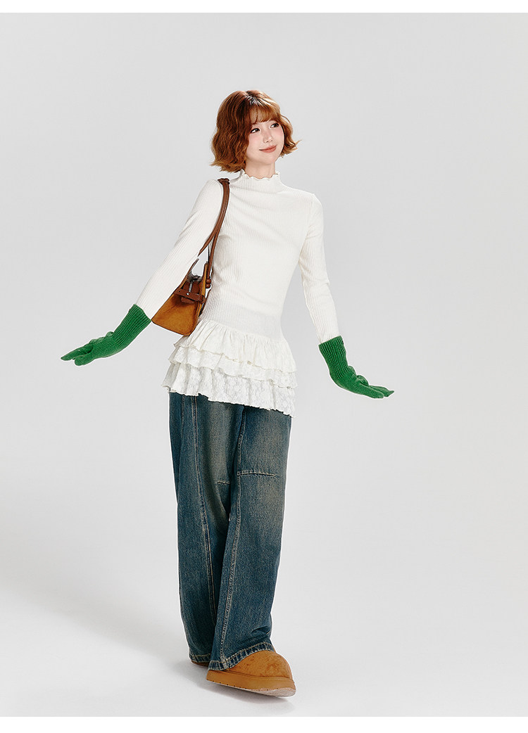 Girlyhalo Ruffle Layered-Look Slim-Fit Tee