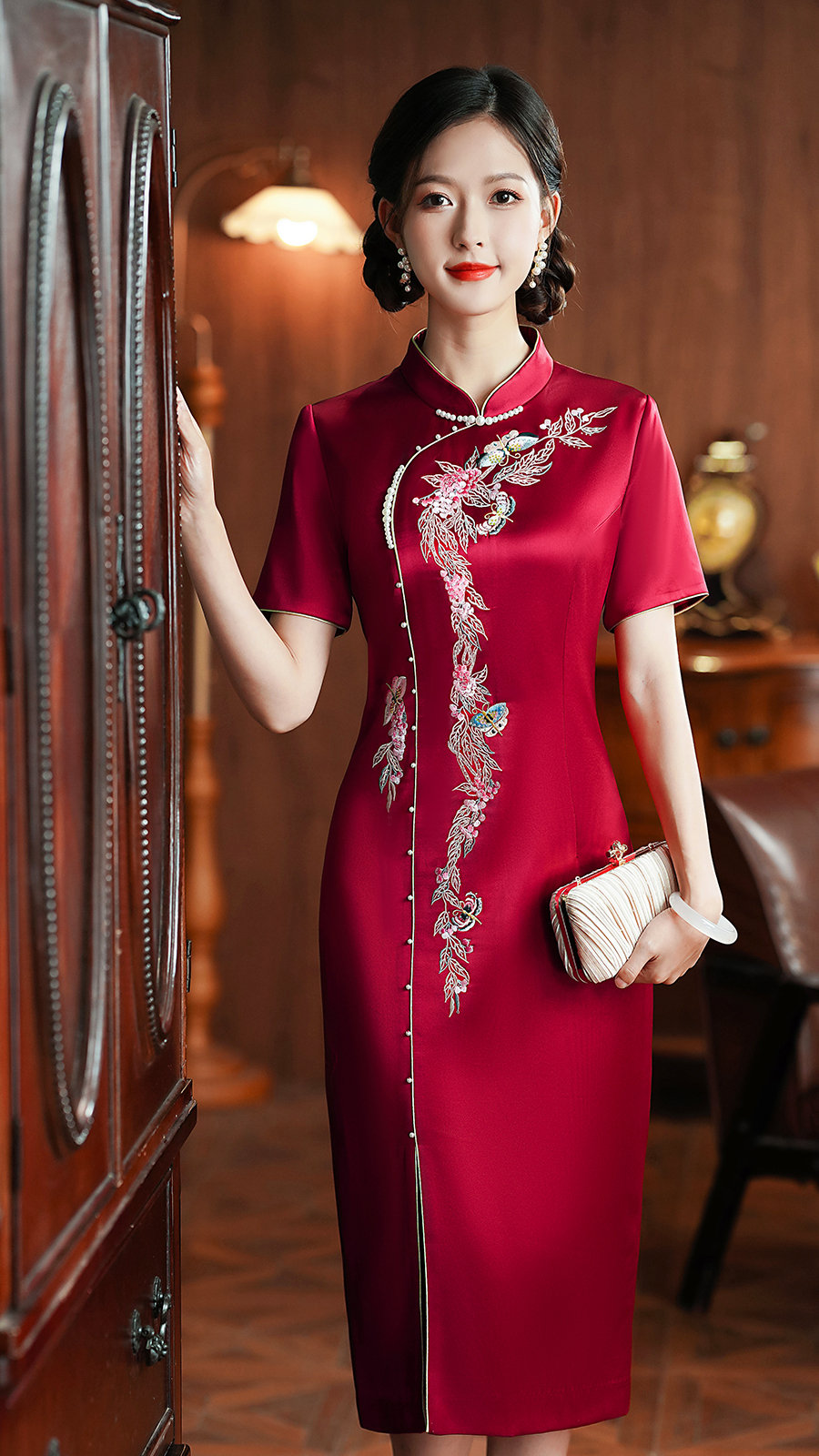  3XL+Burgundy, with short sleeve   - $52.17 