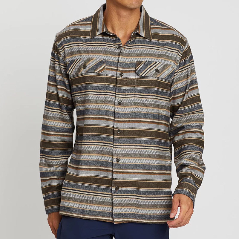 Patagonia Fjord Fjord Flannel male organic cotton flannel lattice long sleeve boomer shirt 53947