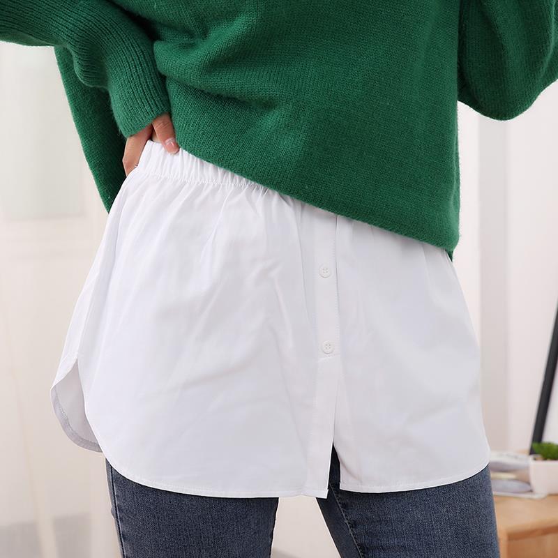 Sweater garment overlaid in the bottom artifact, wearing shade small ass curtains white half-body holiday sweater edge female spring