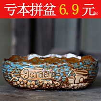 Meat Meat Special Basin Multi Meat Flowerpots Large Caliber Strip Breathable Small Meat Botany Plant Ceramic number Oval Flower Pot 9