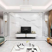 Microlite TV background wall decoration ceramic tile floor tile living room film and television wall luxury simple modern Chinese marble