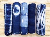 Shiran national craft Tie-dye hand-woven fabric Plant blue dye handmade one meter