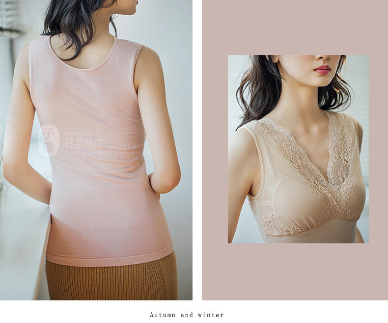 Mùa đông mới dày cộng với nhung dày đồ lót nữ một ly không tay áo vest ren áo thun ba lỗ nam