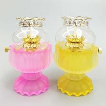 Supplies Buddha Oil Lamp Buddha Lamp Lotus Dimming Ghee Oil Lamp Ghee Oil For Light Color Glass Ghee Oil Lamp