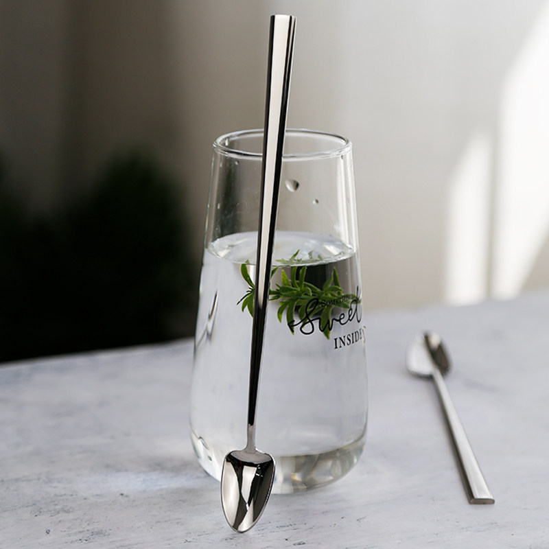 304 Stainless Steel Coffee Spoon Long Handle Stirring Spoon Home Creative Cute Milk Honey Milk Tea Stirring Spoon