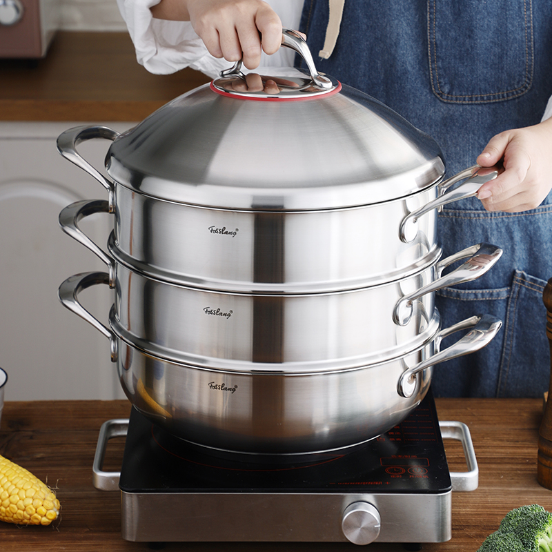 German Frieslang steamer Imported 304 stainless steel seafood steamer home three-layer large steamed steam