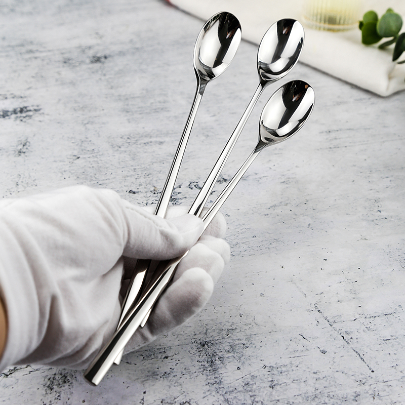 304 stainless steel delicate coffee spoon long handle stirring spoon milk tea honey milk powder stirring loveable stirring wine spoon