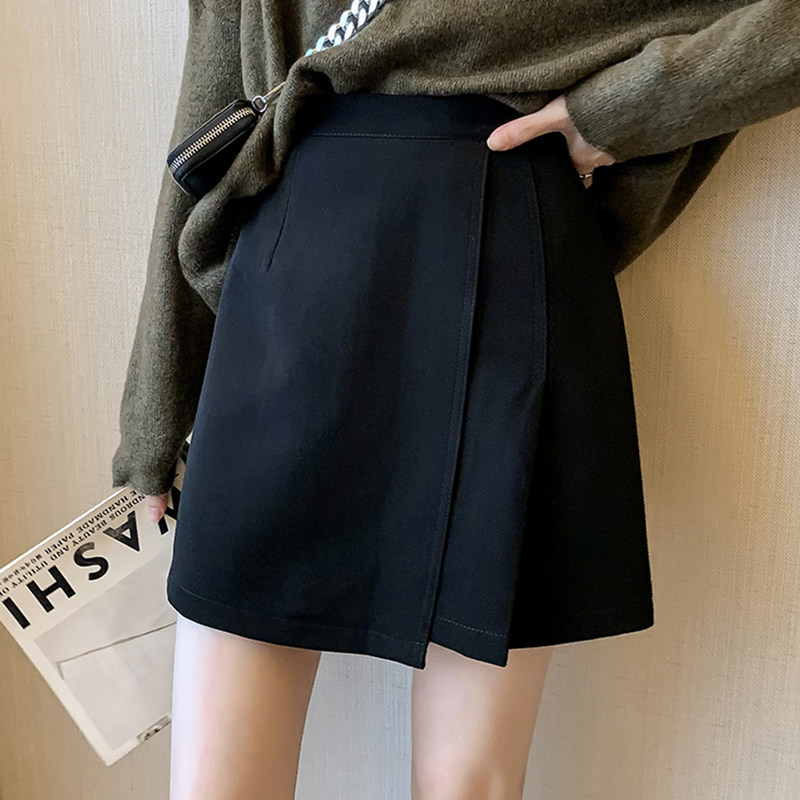 Europe Station Black Half Body Dress Woman High Waist 2022 Spring Autumn Season New A Character 100 Hitch Slim Irregular Short Dress