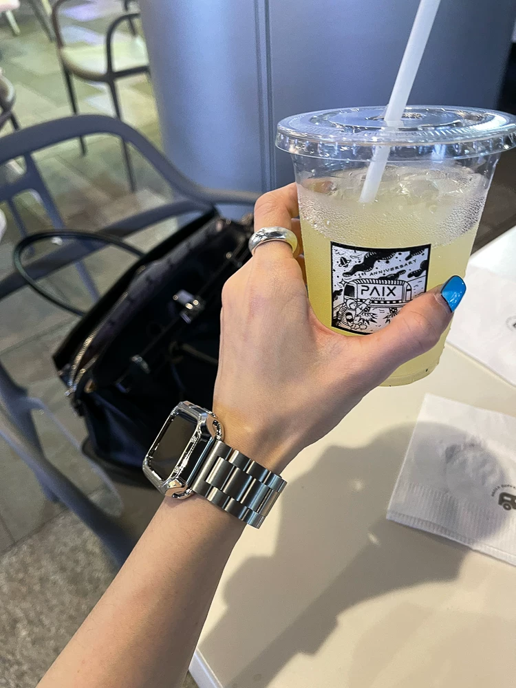 IAMYEE ремешок нержавеющая сталь матовая мужские и женские совместимо с AppleWatch Apple Watch 3456S7/S8/S9 поколения