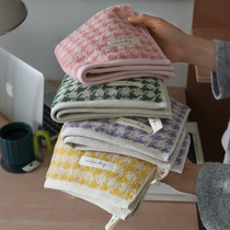 Retro jacquard houndstooth cotton towel face towel Cotton facial towel Absorbent soft bathroom household bath towel