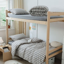  Simple Nordic cotton washed cotton student dormitory three-piece set of children on and off the bed pure cotton quilt cover bed sheet fitted sheet type