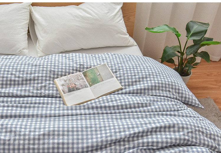 Bông rửa quilt cover Scorpio cotton quilt bìa đơn giản màu rắn sọc kẻ sọc cotton quilt cover bộ đồ giường