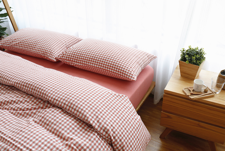 Bông rửa bốn mảnh bông đơn giản màu kẻ sọc sọc giường bông quilt quilt trải giường trải giường 笠