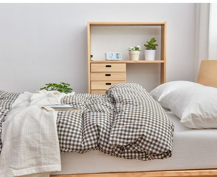 Bông rửa quilt cover Scorpio cotton quilt bìa đơn giản màu rắn sọc kẻ sọc cotton quilt cover bộ đồ giường